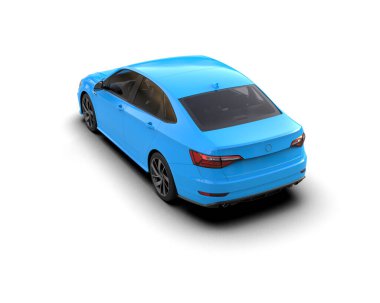 Modern araba beyaz arka planda izole edilmiş. 3d resimleme