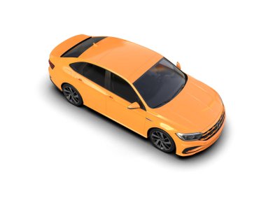 Modern araba beyaz arka planda izole edilmiş. 3d resimleme