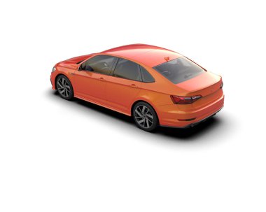 Modern araba beyaz arka planda izole edilmiş. 3d resimleme