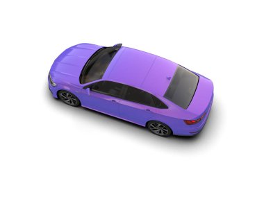 Modern araba beyaz arka planda izole edilmiş. 3d resimleme