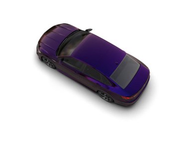 Modern araba beyaz arka planda izole edilmiş. 3d resimleme