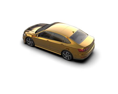 Modern araba beyaz arka planda izole edilmiş. 3d resimleme