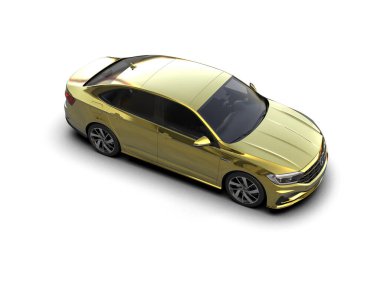 Modern araba beyaz arka planda izole edilmiş. 3d resimleme