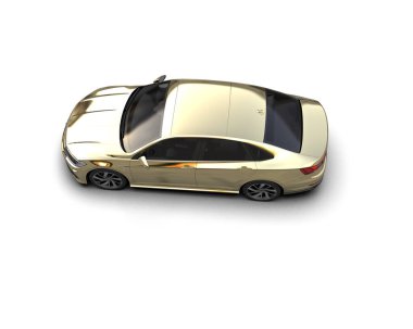 Modern araba beyaz arka planda izole edilmiş. 3d resimleme