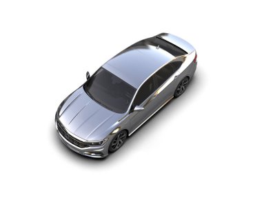 Modern araba beyaz arka planda izole edilmiş. 3d resimleme