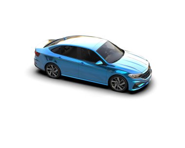 Modern araba beyaz arka planda izole edilmiş. 3d resimleme