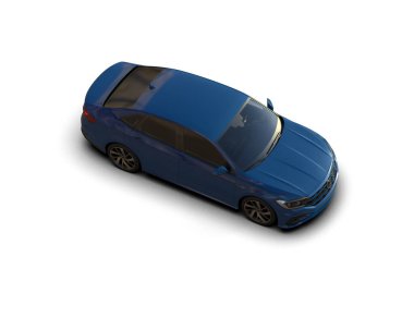 Modern araba beyaz arka planda izole edilmiş. 3d resimleme