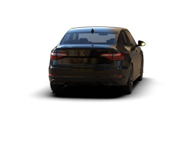 Modern araba beyaz arka planda izole edilmiş. 3d resimleme