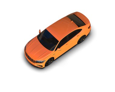 Modern araba beyaz arka planda izole edilmiş. 3d resimleme