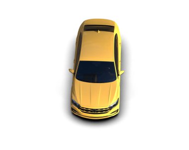 Modern araba beyaz arka planda izole edilmiş. 3d resimleme