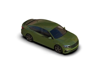 Modern araba beyaz arka planda izole edilmiş. 3d resimleme