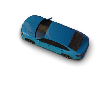Modern araba beyaz arka planda izole edilmiş. 3d resimleme