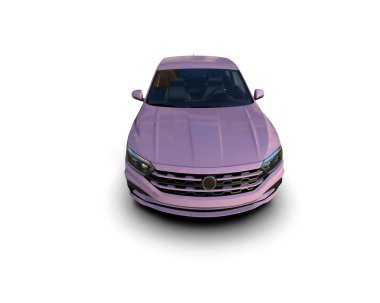 Modern araba beyaz arka planda izole edilmiş. 3d resimleme