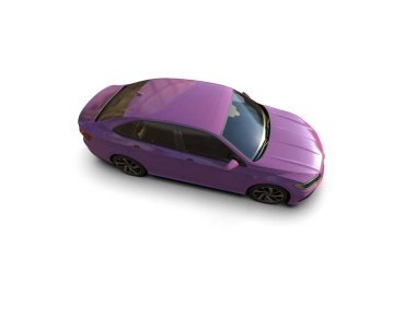 Modern araba beyaz arka planda izole edilmiş. 3d resimleme