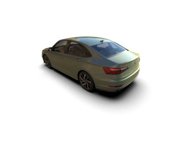 Modern araba beyaz arka planda izole edilmiş. 3d resimleme