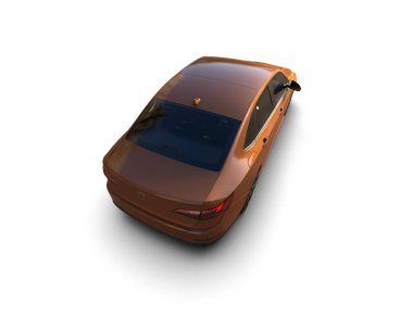 Modern araba beyaz arka planda izole edilmiş. 3d resimleme