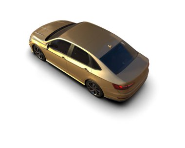 Modern araba beyaz arka planda izole edilmiş. 3d resimleme