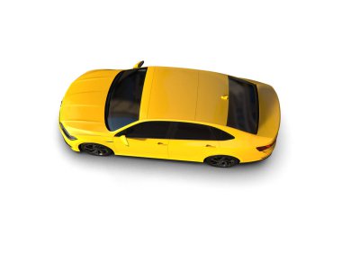 Modern araba beyaz arka planda izole edilmiş. 3d resimleme