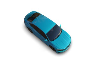 Modern araba beyaz arka planda izole edilmiş. 3d resimleme