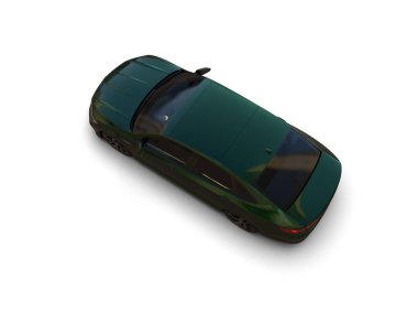 Modern araba beyaz arka planda izole edilmiş. 3d resimleme