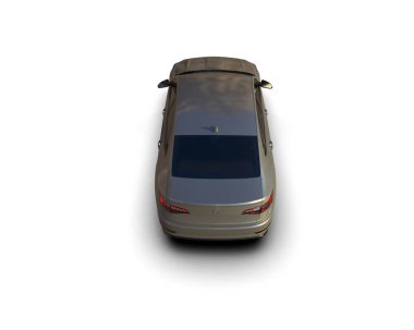 Modern araba beyaz arka planda izole edilmiş. 3d resimleme
