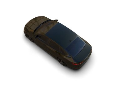 Modern araba beyaz arka planda izole edilmiş. 3d resimleme