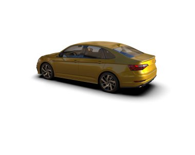 Modern araba beyaz arka planda izole edilmiş. 3d resimleme