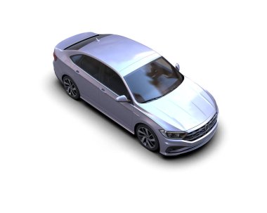 modern araba beyaz arkaplanda izole edildi