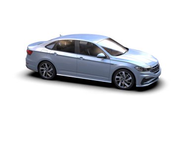 modern araba beyaz arkaplanda izole edildi