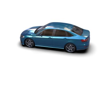 modern araba beyaz arkaplanda izole edildi