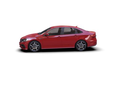 modern araba beyaz arkaplanda izole edildi