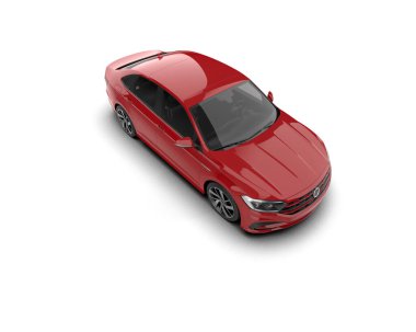 modern araba beyaz arkaplanda izole edildi