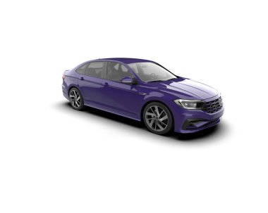 modern araba beyaz arkaplanda izole edildi