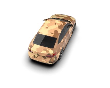 modern araba beyaz arkaplanda izole edildi