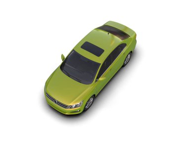 Modern gerçekçi araba beyaz arka planda izole edilmiş