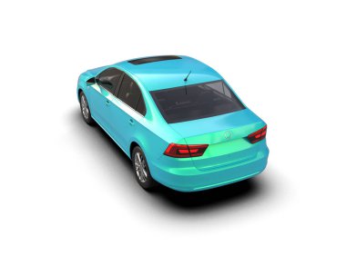 Modern gerçekçi araba beyaz arka planda izole edilmiş