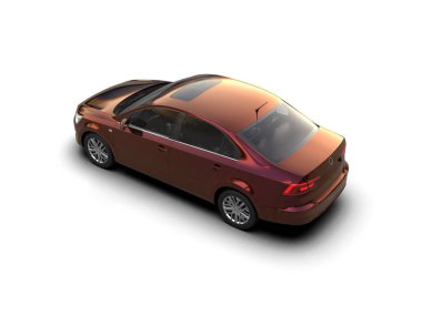 Modern gerçekçi araba beyaz arka planda izole edilmiş