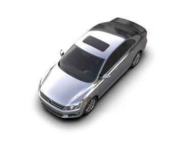 Modern gerçekçi araba beyaz arka planda izole edilmiş