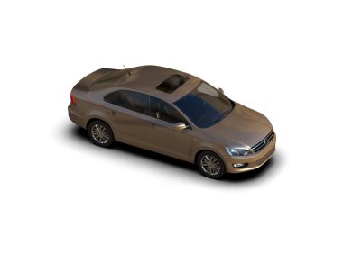 Modern gerçekçi araba beyaz arka planda izole edilmiş