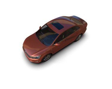 Modern gerçekçi araba beyaz arka planda izole edilmiş