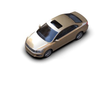 Modern gerçekçi araba beyaz arka planda izole edilmiş