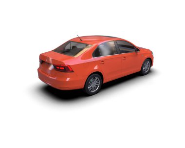 Modern araba modeli beyaz arkaplanda izole edildi