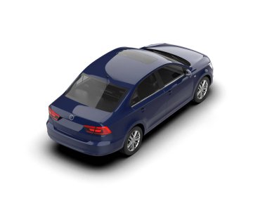 Modern araba modeli beyaz arkaplanda izole edildi