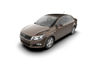 Modern araba modeli beyaz arkaplanda izole edildi