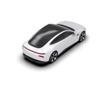 Modern gerçekçi araba beyaz arka planda izole edilmiş. 3d oluşturma