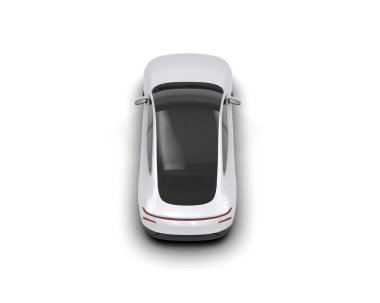 Modern gerçekçi araba beyaz arka planda izole edilmiş. 3d oluşturma