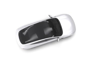 Modern gerçekçi araba beyaz arka planda izole edilmiş. 3d oluşturma