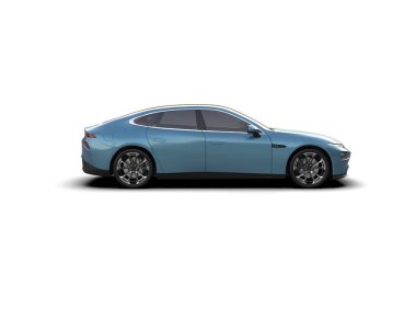 Modern gerçekçi araba beyaz arka planda izole edilmiş. 3d oluşturma