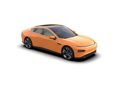 Modern gerçekçi araba beyaz arka planda izole edilmiş. 3d oluşturma