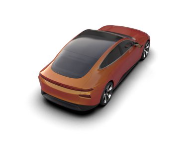 Modern gerçekçi araba beyaz arka planda izole edilmiş. 3d oluşturma